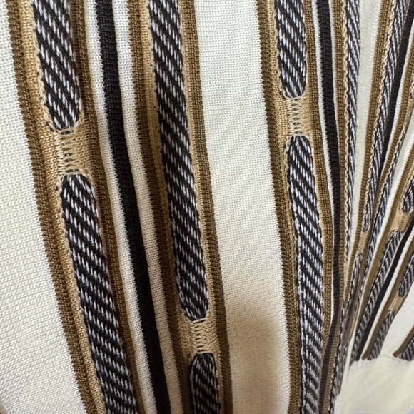 Steve Harvey Celebrity Pullover Cream Sweater XL Indie 1/4‎ Zip Textured Stripe - Picture 7 of 10